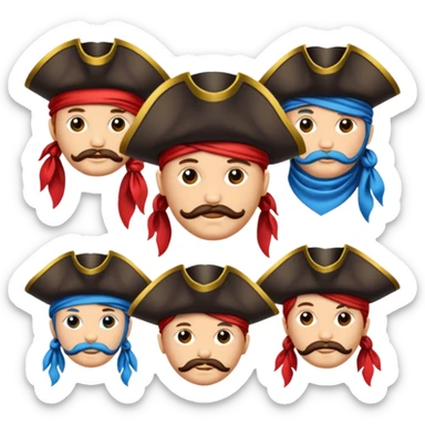 Je veux un tableau de stickers pour mon clan lak khawarizmi notre symbol est les pirat au chapeaux rouge , est un autre tableau de stickers écharpe de ton choix pour mon clan sticker