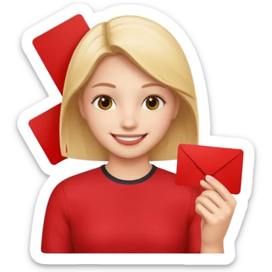 Eloji smile  avec un carton rouge dans la main  sticker