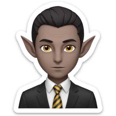 dark elf with tie, business sticker
