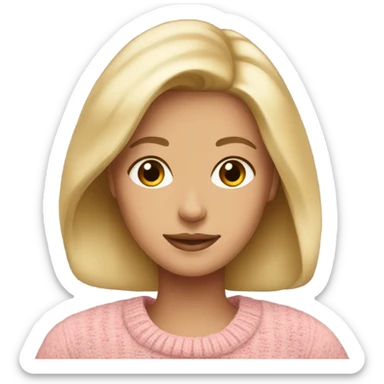 beautiful blond woman with brown pink bloom sweater sticker