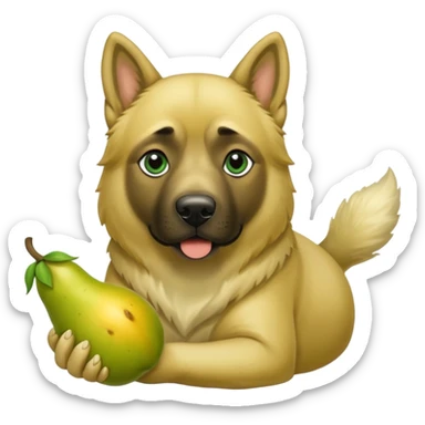 Kangal Hund mit Birne in der Hand  sticker