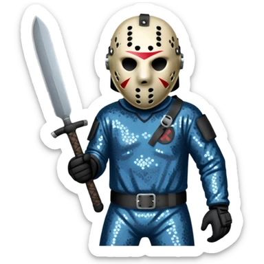 Jason Voorhees with slate sequin outfit  sticker
