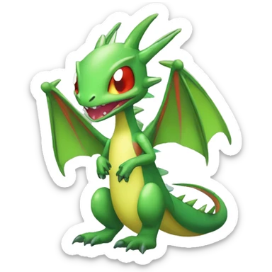 Full body sharp edgy shiny punk colorful Fairy-Flygon-Scyther-grovyle sticker