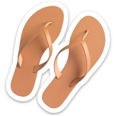 thin sandal sole, minimal detail, 3D iPhone emoji style, viewed from the bottom sticker