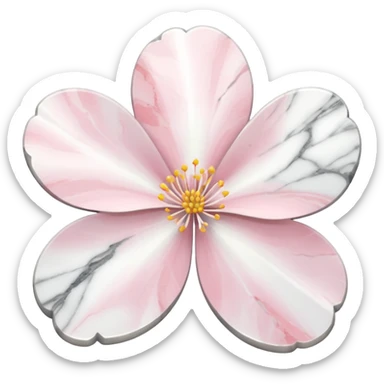 white sakura with a marble texture sticker