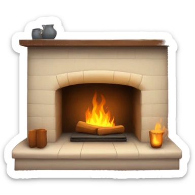 cozy fireplace sticker
