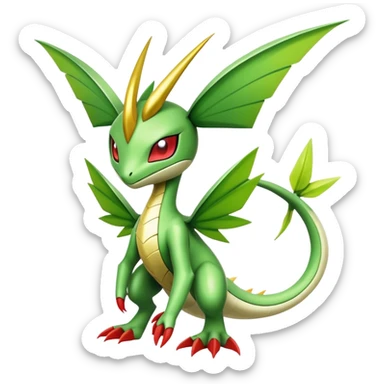 Cute Cool Edgy Shiny Futuristic Ethereal Legendary Kartana-Digimon-Scyther-Flygon-hybrid full body sticker