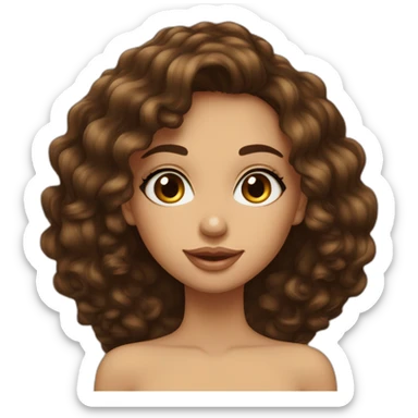 Fille de peau marron cheveux long bouclé de couleur noir marocaine sticker