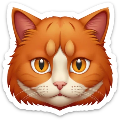 Sad red-haired cat with a tear near his right eye
 sticker