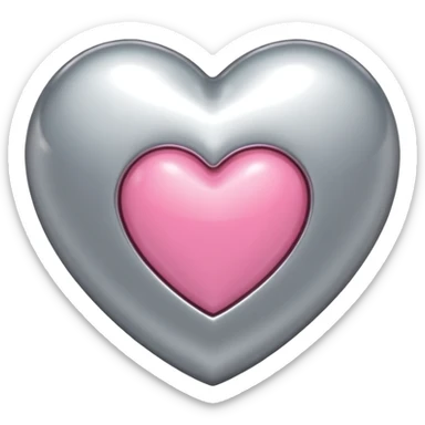 platinum heart with one mini pink heart inside of it  sticker