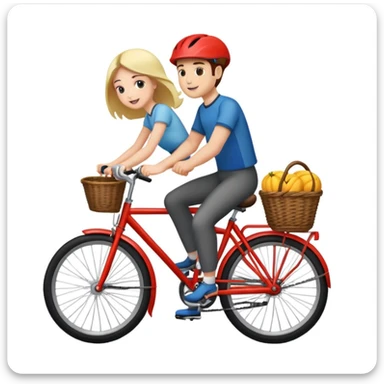man and girl riding a bicycle together sticker