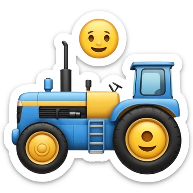 voglio che crei un emoji di un trattore che rimuove il codice per pulirlo sticker