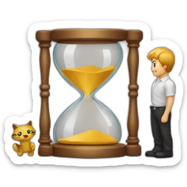 emoji looking at hourglass sticker
