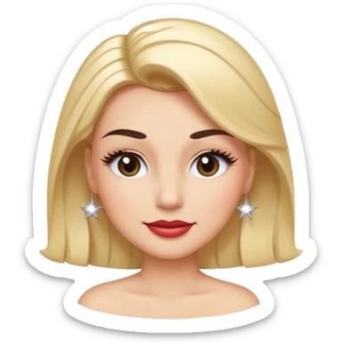 A face with one raised brow, a smirk, and a wink. Long fake lashes, gloss that glows.  Maybe a tilted head pose with a hand-on-hip silhouette or a tiny sparkle accent to emphasize confidence. sticker