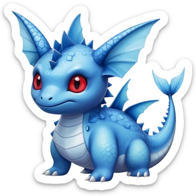 Edgy cool Lapras-Vaporeon-animal-hybrid full body, four legs, red eyes,  sticker
