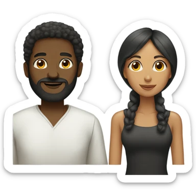 Black man with beard and Spanish woman  sticker