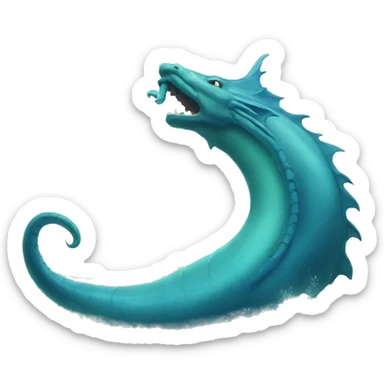 Christian Mythical leviathan in sea with blue horns sticker