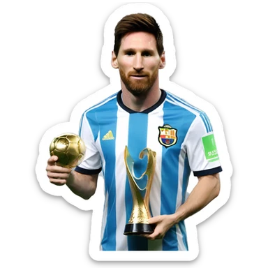 leonel messi levantando la copa mundial sticker