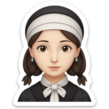 orthodox jewish woman with kerchief tied by neck circa. 1890 make into pretty young sticker
