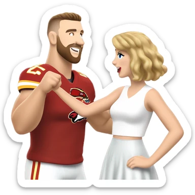 Travis Kelce and Taylor swift high fiving  sticker