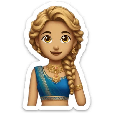 Girl in blue lehnga sticker