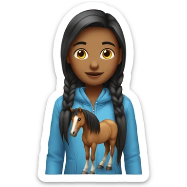 Girl with horse sticker