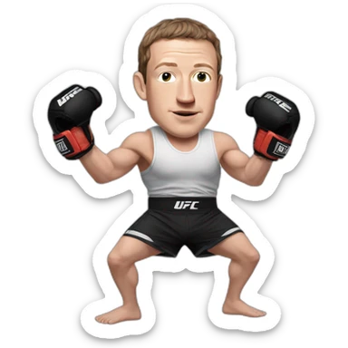 mark zuckerberg as an ufc fighter with mma gloves sticker