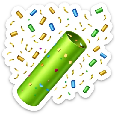 party popper lime green sticker