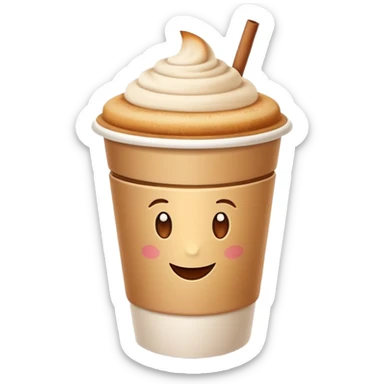 karak chai in a simple paper cup, warm tea color, minimal background, inspired by reference photos, apple emoji style sticker