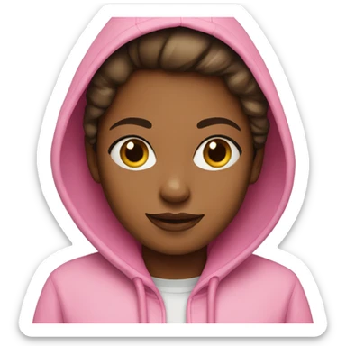 Girl in pink hoodie sticker