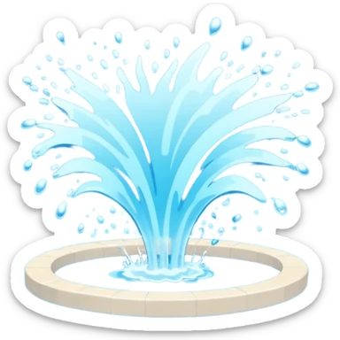 chaotic water splash from jumping into swimming pool sticker