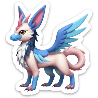 Chimera-Latios-Nargacuga-Sylveon-Silvally-Gryphon-fusion-hybrid-animal-creature  with long ears  sticker