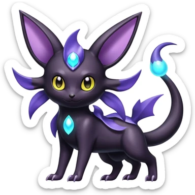 Shiny Dark Noibat-Espeon-Umbreon-Nidorino-fusion-hybrid full body sticker