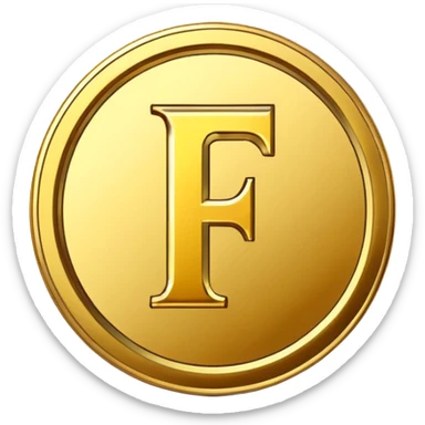 Currency crypto money symbol for the money "Fcoins" big letter F, casino coin colored

Dont make an E sticker