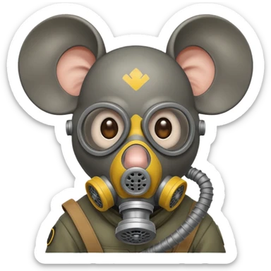 mouse with gas masks sticker