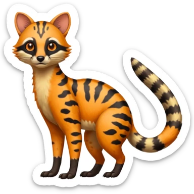 Civet-Genet-Numbat-Ocelot--Ocicat-hybrid-fusion, full body sticker