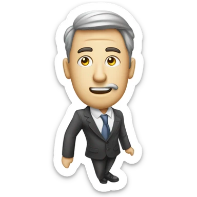 Erstelle ein Emoji im Apple-Stil (flacher, glatter 3D-Look mit weichen Farbverläufen) mit folgendem Motiv: Ein weißer Mann in Business-Kleidung steht im Zentrum und sammelt oder fängt E-Mails auf. Im Hintergrund regnen zahlreiche stilisierte E-Mail-Symbole/Briefumschläge herunter. Der Mann sollte eine aktive, dynamische Pose einnehmen. Die gesamte Szene soll dem charakteristischen, verspielten Apple-Emoji-Design folgen, mit klaren Konturen und leuchtenden, aber nicht grellen Farben. sticker