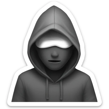 grayscale mysterious hooded boy in gloves sticker