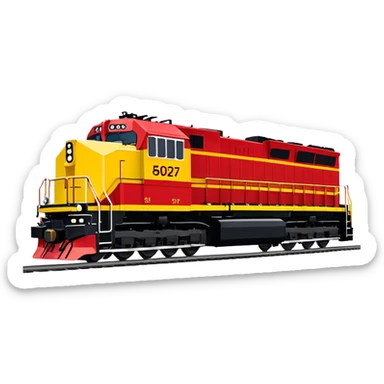 Diesel Locomotive - EMD SD70 (Model Year: 2021) (Iconic colour: Red and yellow) sticker