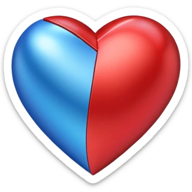 A geometric red 3D heart with a geometric blue star inside sticker