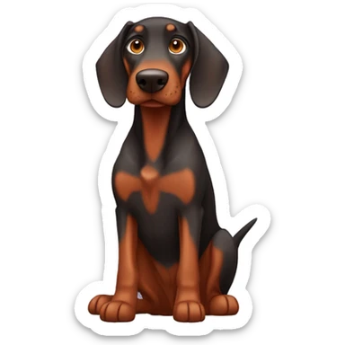 Male red Doberman with floppy ears sticker