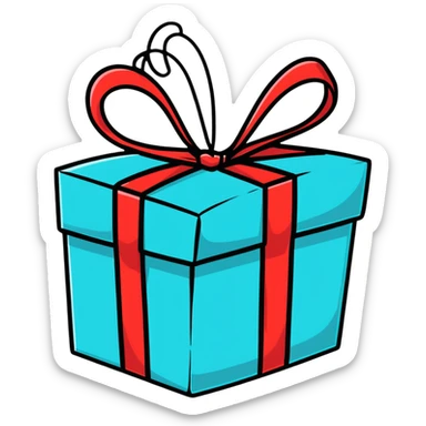 colorful wrapped gift sticker