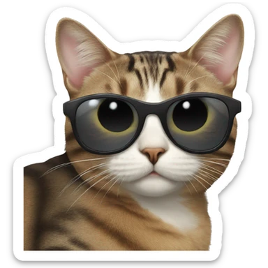 Cat with sunglasses sticker