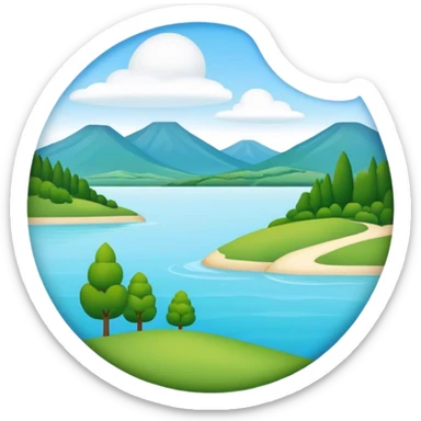 create an emoji about the lake Balaton in Hungary. it should be a lake with the shape of the Balaton sticker