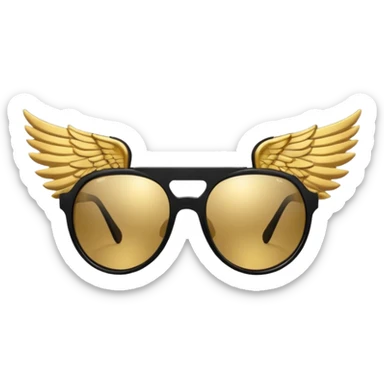 fancy hipster sunglasses with wings sticker