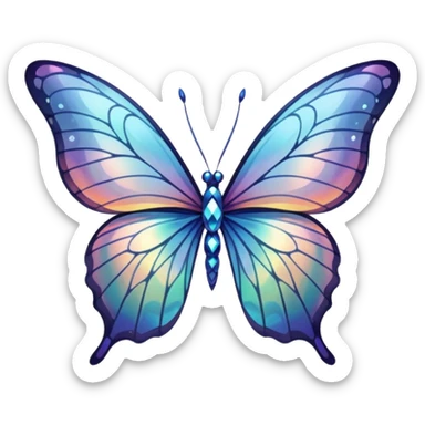 crystal butterfly wings sticker