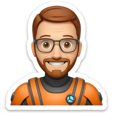 gordon freeman Grinning Face with closer Smiling Eyes sticker