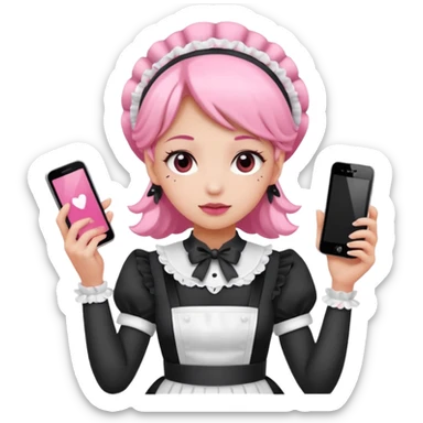 mix light pink dark pink and white girly phone maid sticker