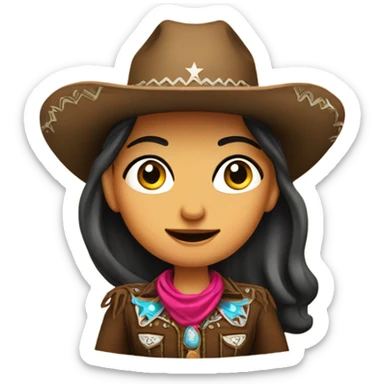 Cowboy girl , mexicana , cute, old money  sticker