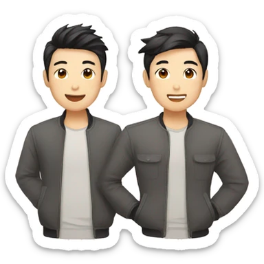 Asian gay couple Thai and Japanese sticker